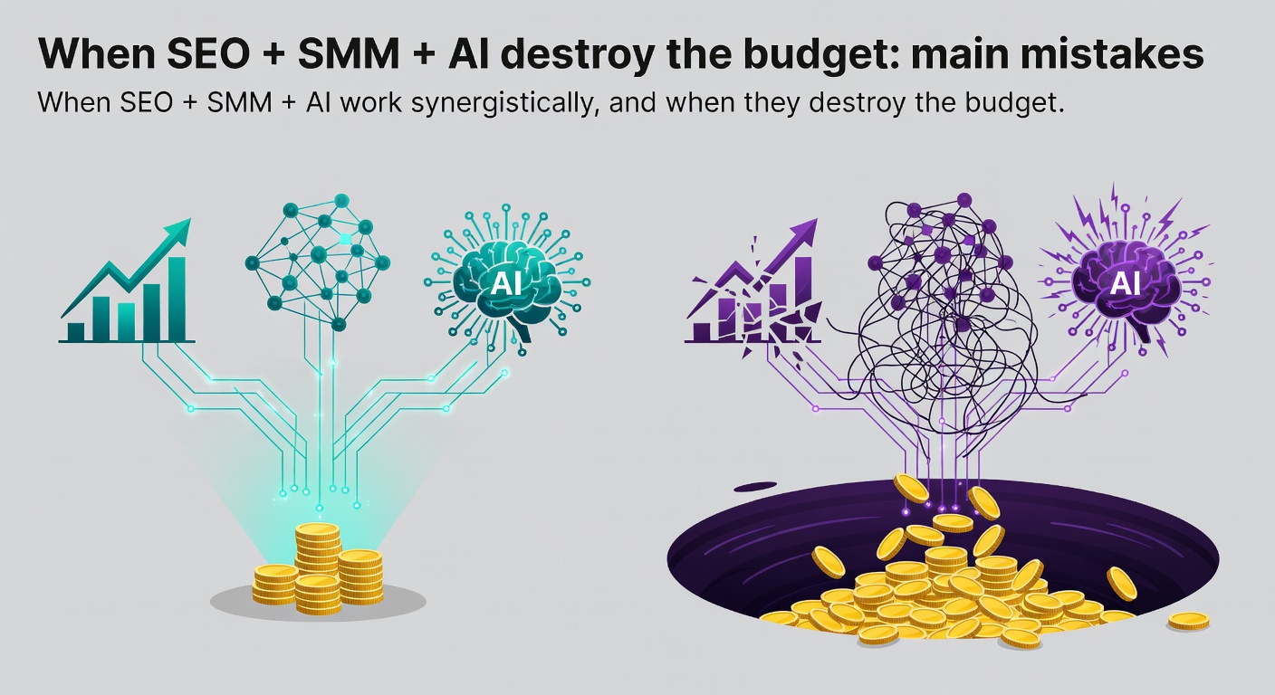 Когда SEO + SMM + ИИ уничтожают бюджет: главные ошибки